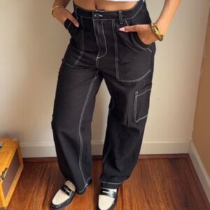 Black and white H&M cargo pants